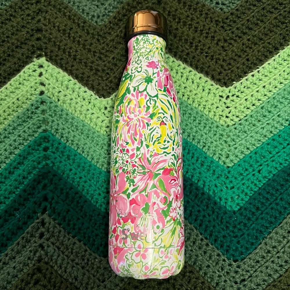 EUC Lilly Pulitzer x S’well x Starbucks water bottle “in the groves” 17oz collab